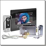 Комплект: цветной видеодомофон EP-7200 и электромеханический замок Anxing Lock – AX042