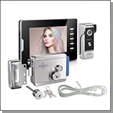 Комплект: цветной видеодомофон EP-7300-B и электромеханический замок Anxing Lock – AX091